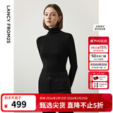 朗姿骐骥红【羊毛Basic衣橱】纯羊毛毛针织衫冬季新款修身长袖毛衣 黑色2 M