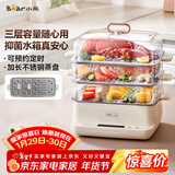 小熊（Bear）电蒸锅 不锈钢 家用多层大容量可视蒸箱 蒸鱼馒头包子14.7L一体多功能电锅 DZG-CA2G2