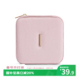 VLANDO生日礼物首饰收纳盒饰品防尘小巧便携旅行戒指盒绒布淡粉-I