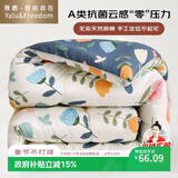 雅鹿·自由自在 A类抗菌纤维被子被芯单人秋冬天季被褥棉被冬天150x200cm5斤繁花