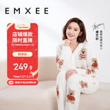 嫚熙（EMXEE）唐艺昕同款孕妇睡衣秋冬产后加厚月子服半边绒哺乳孕期家居服