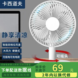 卡西道夫小风扇家用电扇桌面风扇台式电风扇小型办公室宿舍厨房风宝usb便携充电式摇头台扇充插两用大风力 【摇头8寸】3600毫安可定时-标配