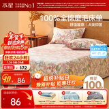 水星家纺床单纯棉100%全棉秋冬磨毛加厚A类加绒被单双人床罩200x230cm