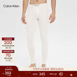 Calvin Klein内衣秋冬男士休闲简约提花腰边ck轻盈柔滑舒适打底保暖长裤秋裤 101-下装-象牙白 S