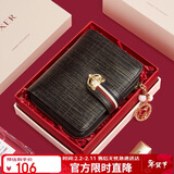 金狐狸（FOXER）牛皮女士钱包大容量短款卡包钱票夹手拿包零钱包生日情人节礼物