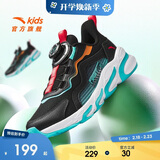 安踏儿童跑步鞋男女童秋季细网赤焰运动纽扣透气跑鞋A12435523J
