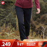 探路者（TOREAD）冲锋裤男女防风加厚款户外裤保暖加绒软壳裤子 黑色 女(加绒) 有腰带 M