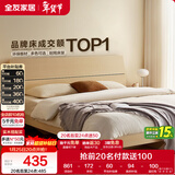 全友家居 双人床家用高脚床板式床现代简约原木风卧室1.5x2米政府补贴