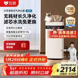 贝昂无耗材空气净化器专业除过敏原消毒杀菌除甲醛除烟味家用空气消毒机 【除过敏原认证】X3H鸿蒙版