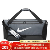 耐克NIKE中性单肩包桶包BRASILIA休闲包DH7710-068铁灰色大号