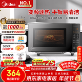 美的（Midea）家用变频微波炉平板式易清洁 800W微波速热 一键智能菜单 钻石背板 微晶面板加热20L（PM20M2）