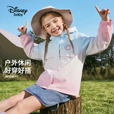 迪士尼（Disney）童装儿童外套中大童户外运动服春夏款男女童薄款外套蓝粉渐变 140