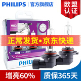 飞利浦增亮60%金耀光汽车卤素大灯灯泡(2支) HB3/9005 (12V 65W 一对装)