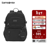 新秀丽（Samsonite）中学生背包 多夹层大容量双肩包 大口袋减负书包男女抗菌内里 NW4 黑色