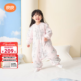 良良婴儿睡袋秋冬加厚款儿童睡袋新生儿分腿款四季通用防踢被 翩翩粉·厚夹棉200g-适合0-10℃ 2XL（建议身高100-115cm）