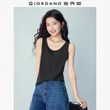 佐丹奴无袖t恤女基础款针织弹力棉纯色修身打底圆领背心05323250