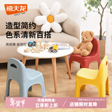 禧天龙塑料小椅子加厚椅幼儿园靠背椅宝宝结实家用小凳子防滑 故宫红【防滑脚垫】1个装 【承重160斤】
