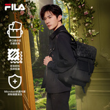 FILA斐乐黑武士|易烊千玺同款休闲男士背包双肩包电脑包老花书包 满印一-ZA XS