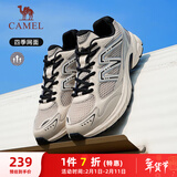 骆驼（CAMEL）追寻复古慢跑步男鞋厚底休闲运动鞋子 K14B09L7051 泥沙灰/黑 43