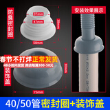 一靓4050下水管防臭密封圈面盆厨房硅胶防臭塞洗衣机浴缸下水管道堵头 防臭密封圈+灰色装饰盖