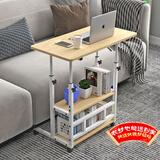 安尔雅床边电脑桌带轮可移动懒人升降床上学习小书桌 原色80*40