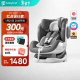 宝贝第一（Babyfirst） 汽车儿童安全座椅灵犀 ISOFIX接口 0-4-7岁正反向安装 北极灰红点款