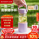 北鼎（Buydeem）泡茶随手杯 茶水分离高颜值水杯家用耐高温玻璃户外便携杯 钛茶篮