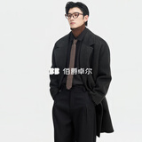 伯爵卓尔牦牛绒羊毛双面呢大衣男士中长款通勤外套2025冬季新款 夜霜灰 M (170)
