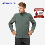迪卡侬（DECATHLON）保暖户外抓绒衣外套男女运动宽松秋摇粒绒外套冲锋衣内胆 男款-全拉链-墨绿色 3XL