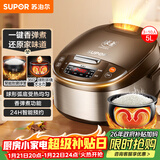 苏泊尔（SUPOR）电饭煲4-5人大容量5升球釜内胆电饭锅家用煲汤煮粥锅多功能智能预约微压电饭锅SF50FC733