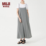 MUJI 女式 泡泡纱吊带连衣裙 BC06CC3S 吊带裙 裙子长裙 烟熏绿色 S-M