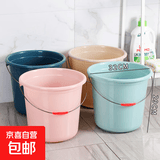 加厚塑料水桶手提特大号家用宿舍洗衣桶洗澡桶圆形脸盆耐用新款桶 随机色【中号】 1个装