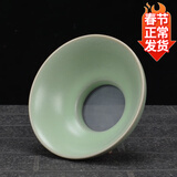 贝净洁茶漏茶滤创意陶瓷过滤网茶叶茶隔过滤器功夫茶具配件白瓷泡茶漏斗 汝窑过滤面+5份网布