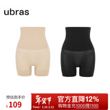 ubras高腰收腹凉感提臀裤塑身裤修饰比例女产后塑身束腰免穿内裤女 三分裤-裸感肤+黑色 L 适合115-130斤
