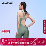 洲克（ZOKE）ZOKE泳衣女款专业训练连体五分游泳衣123501427-1浅军绿 XL