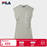 斐乐 斐乐官方女装针织连衣裙2025夏季新款时尚休闲无袖收腰裙子 绿卡其色-DK M 165/84A/M