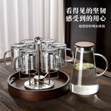 青苹果钢化玻璃水杯320ml六只 加大耐摔耐热扎啤酒杯棋牌室茶楼泡茶杯