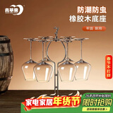 青苹果轻奢实木金属红酒杯架 一鹿平安 洋酒杯白酒杯葡萄酒杯架 高颜值
