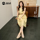 快乐玛丽（J&M）董璇同款渔夫鞋女夏季镂空透气布鞋休闲一脚蹬平底单鞋 粉红色 36