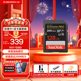 闪迪相机卡 4K高清SD卡 UHS-I微单存储卡微单反摄像储存大卡内存sd卡内存卡 128G+Type-C双接口读卡器价值14.9元