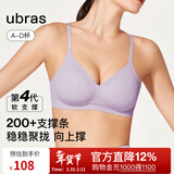 ubras【虞书欣同款】夹心软支撑本命年小胸聚拢女无痕内衣无钢圈文胸罩 【背勾款】香提紫色 L 1 80C/80D