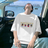 真维斯（Jeanswest）纯棉短袖男款夏季2026新款美式圆领透气上衣男士紫色半袖t恤衫潮