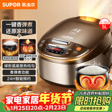 苏泊尔（SUPOR）电饭煲4-5人大容量5升球釜内胆电饭锅家用煲汤煮粥锅多功能智能预约微压电饭锅SF50FC733