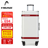 海德（HEAD）行李箱男学生铝框拉杆箱女密码箱旅行箱子 白红色30英寸