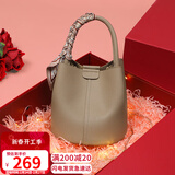 YUYULA牛皮包包女包水桶包高端品牌斜挎手提包生日礼物高级感送女友老婆