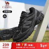 骆驼（CAMEL）追寻复古慢跑步男鞋厚底休闲运动鞋子 K14B09L7051 黑色 42