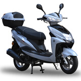 万霸125踏板摩托车踏板车燃油助力车国四电喷可上牌省油摩外卖车街车 灰色机械版(USB接口/尾箱/合格证/发票礼包)