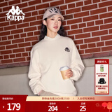 卡帕（Kappa）套头衫情侣男女宽松运动卫衣休闲圆领外套K0CZ2WT93V 浪漫白 M