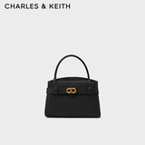 CHARLES&KEITH荔枝纹金属扣凯莉包手提包单肩包包女包生日礼物CK2-50270880
