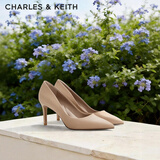 CHARLES&KEITH简约通勤尖头高跟鞋子女鞋休闲单鞋生日新年礼物CK1-60280245-1 Nude肉色 38